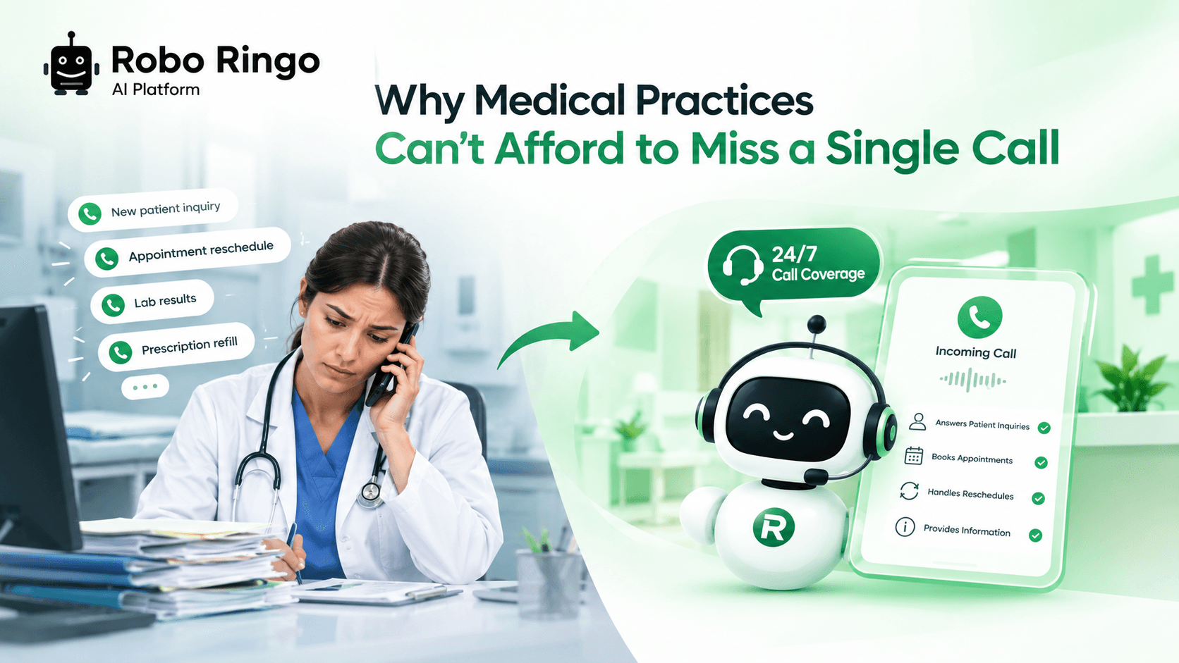 Why Medical Practices Can't Afford to Miss a Single Call illustration with medical theme